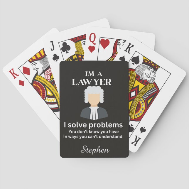 Funny lawyer quote personalized graduation  casinokort (Baksidan)