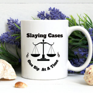 Funny Lawyer Slay Casess Två-Tonad Mugg