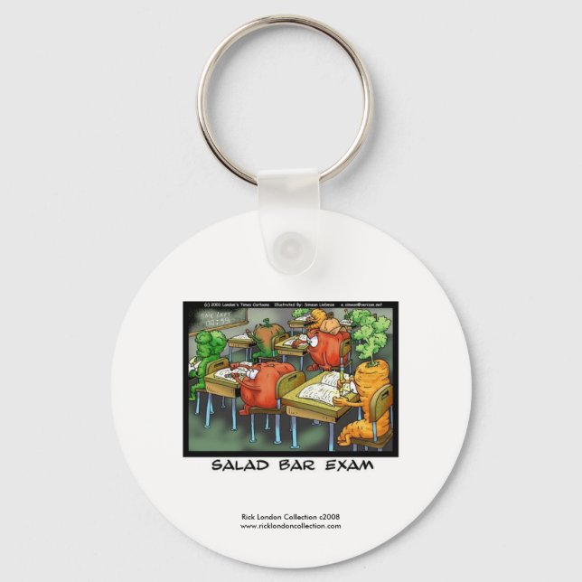 Funny Lawyer Tecknad Keychain "Salad Pub Exam" Nyckelring (Framsida)
