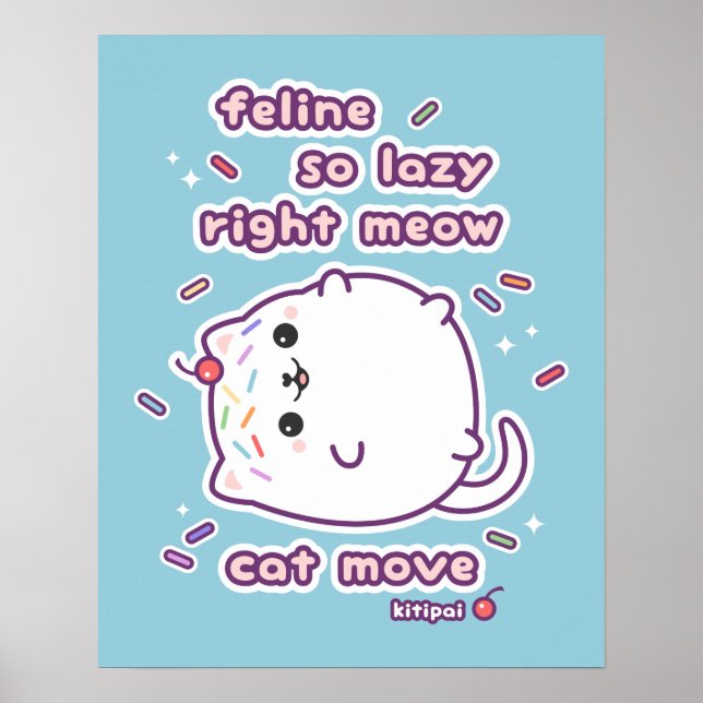 Funny Lazy Cat Pun Poster (Framsidan)
