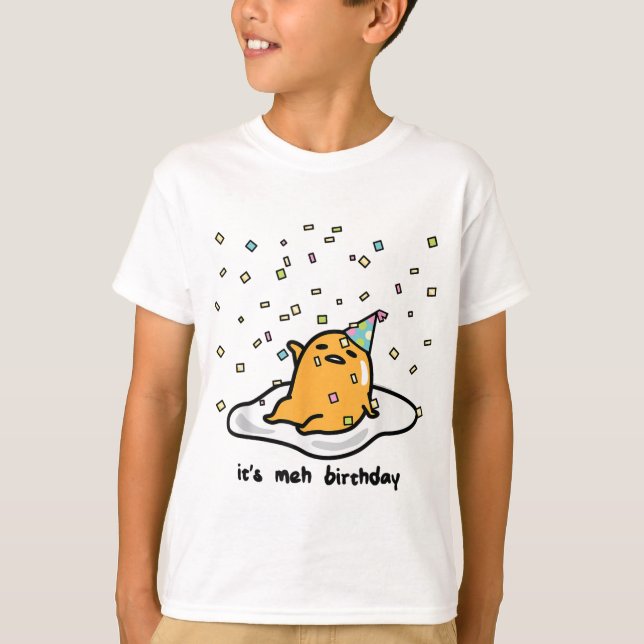 Funny Lazy Egg Birthday T-Shirt (Framsida)