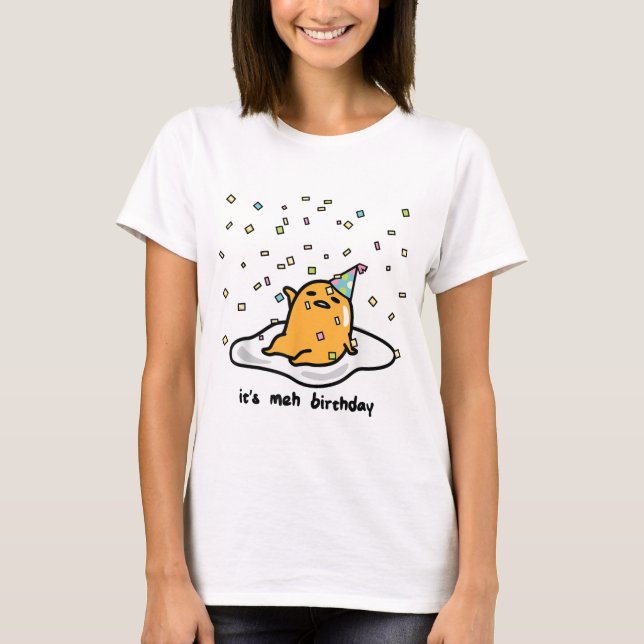 "Funny Lazy Egg Birthday T-Shirt (Framsida)