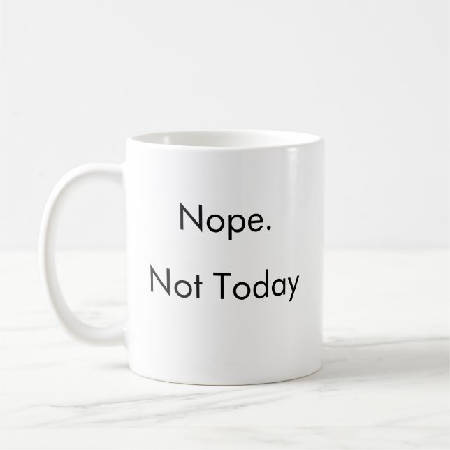 Funny Lazy Genius Nope Energy Coffee Mugg (Vänster)