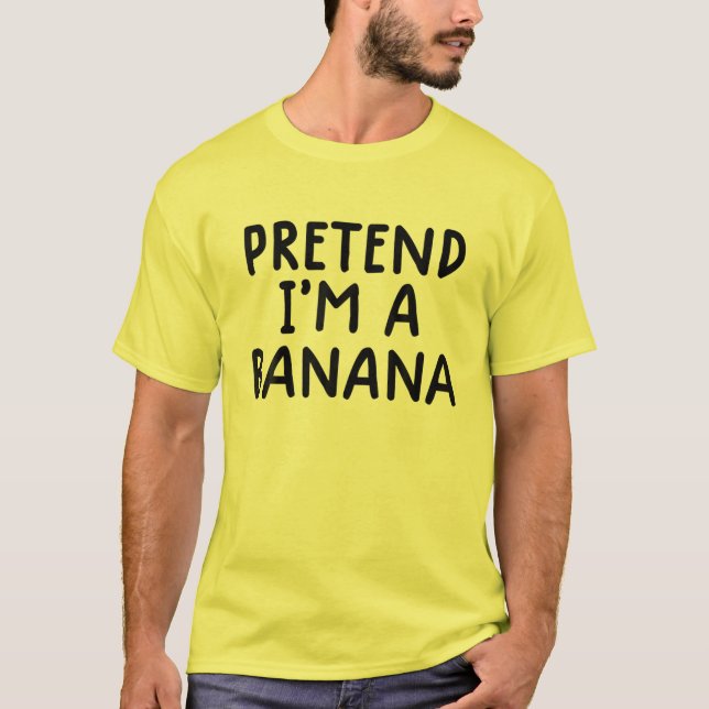 Funny Lazy Halloween Costume Pretend I'm A Banana T Shirt (Framsida)