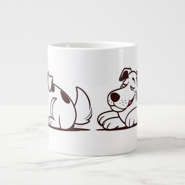 Funny Lazy Hund design Jumbo Mugg (Framsidan)