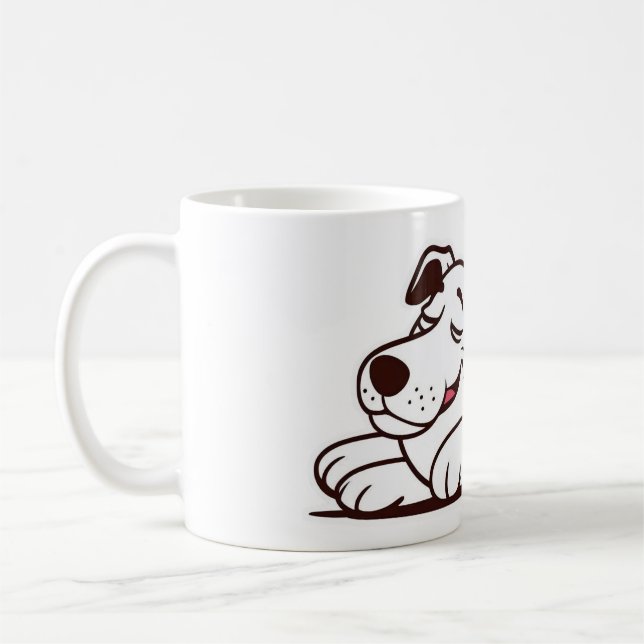 Funny Lazy Hund design Kaffemugg (Vänster)