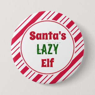 Funny Lazy jul Elf Button Pin Knapp