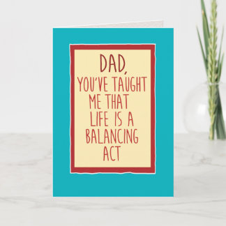 Funny Lazy Pappa Balancing Act Fars dag Kort