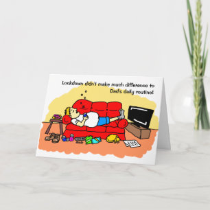 Funny Lazy Pappa Fars dag Kort