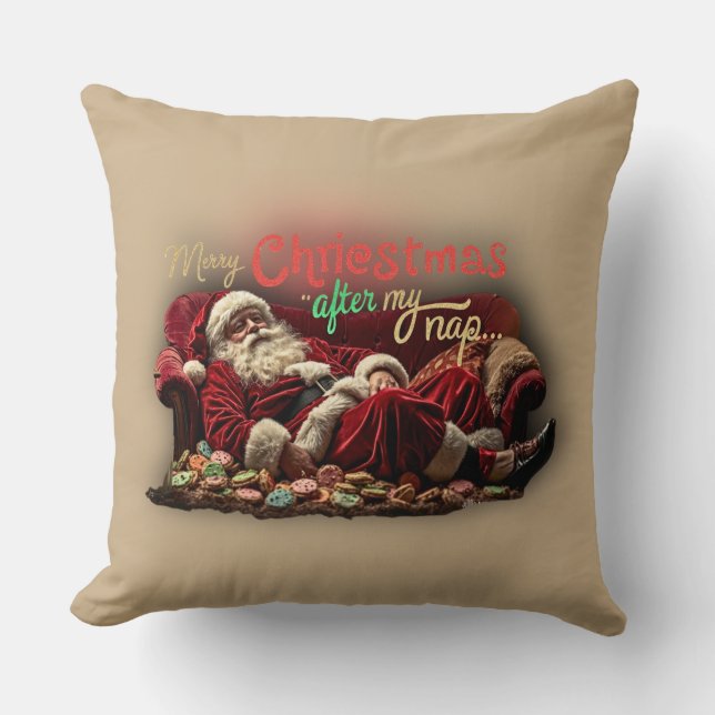 funny Lazy Santa Claus pillow  Kudde (Framsida)