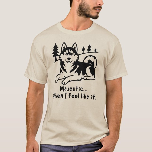 Funny Lazy Siberian husky Hund älskare T Shirt (Framsida)