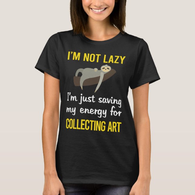 Funny Lazy Sloth Art Samling T Shirt (Framsida)