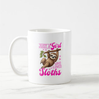 Funny Lazy Sloth Just a Girl Who Loves Sloths T-Sh Kaffemugg