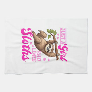 Funny Lazy Sloth Just a Girl Who Loves Sloths T-Sh Kökshandduk