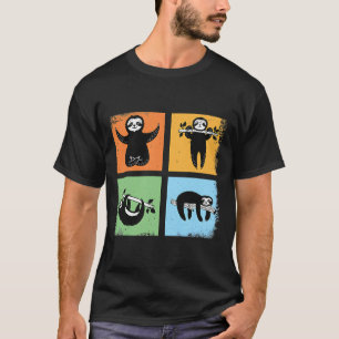 Funny Lazy Sloth Retro Vintage Stil T Shirt