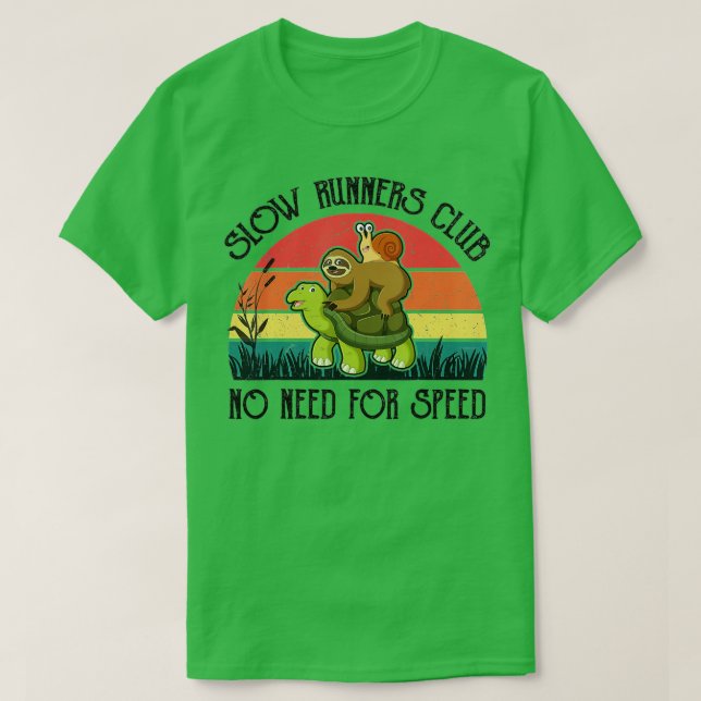Funny Lazy Sloth  Snail Riding Turtle Slow Runners T Shirt (Design framsida)