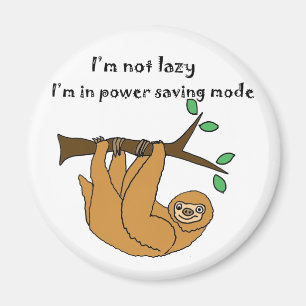 Funny Lazy Sloth Tecknad Magnet