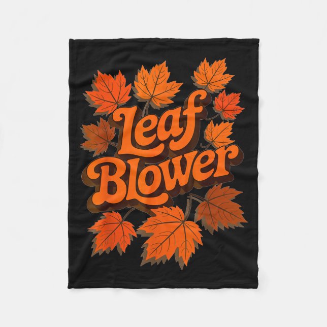 Funny Leaf Blower Fall Autumn Costume Matching Out Fleecefilt (Framsidan)