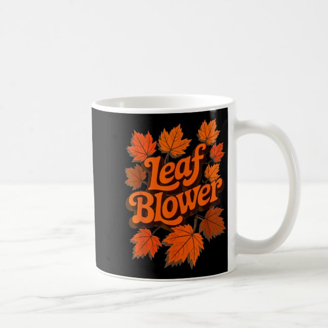 Funny Leaf Blower Fall Autumn Costume Matching Out Kaffemugg (Höger)