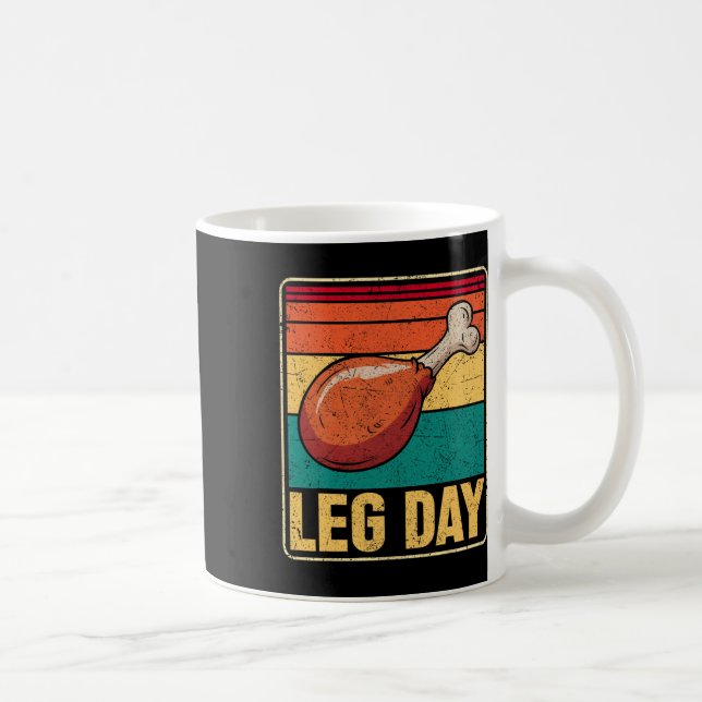 Funny Leg Day Costume Turkey Day Pilgrim Thanksgiv Kaffemugg (Höger)