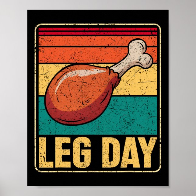 Funny Leg Day Costume Turkey Day Pilgrim Thanksgiv Poster (Framsidan)