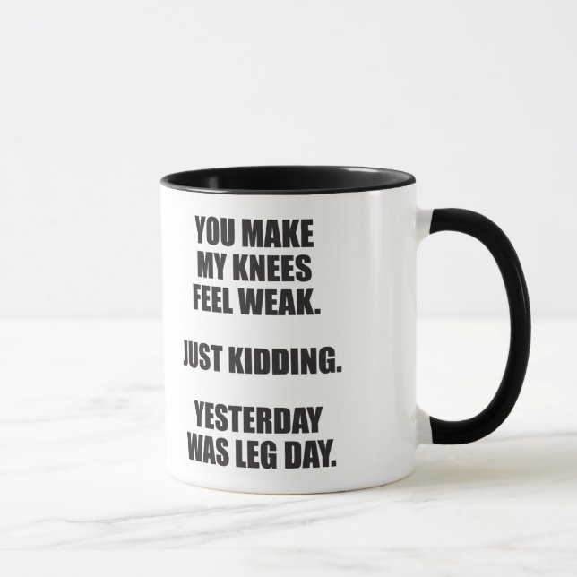 Funny Leg Day Say - Bodybuilding Gym Humor Mugg (Höger)