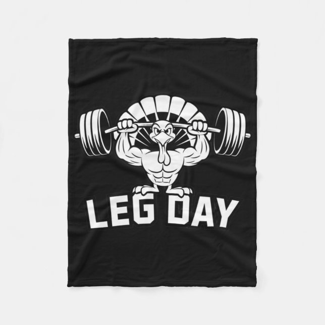 Funny Leg Day Thanksgiving Turkey Deadlifting Dead Fleecefilt (Framsidan)
