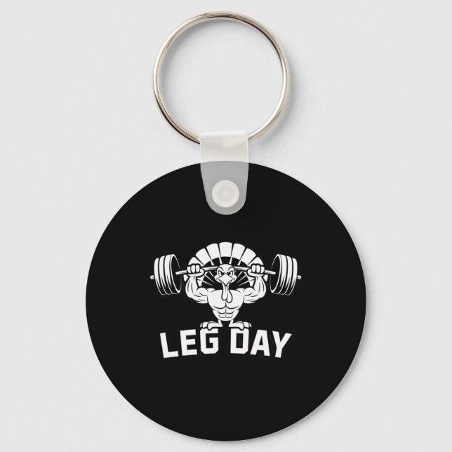 Funny Leg Day Thanksgiving Turkey Deadlifting Dead Nyckelring (Framsida)