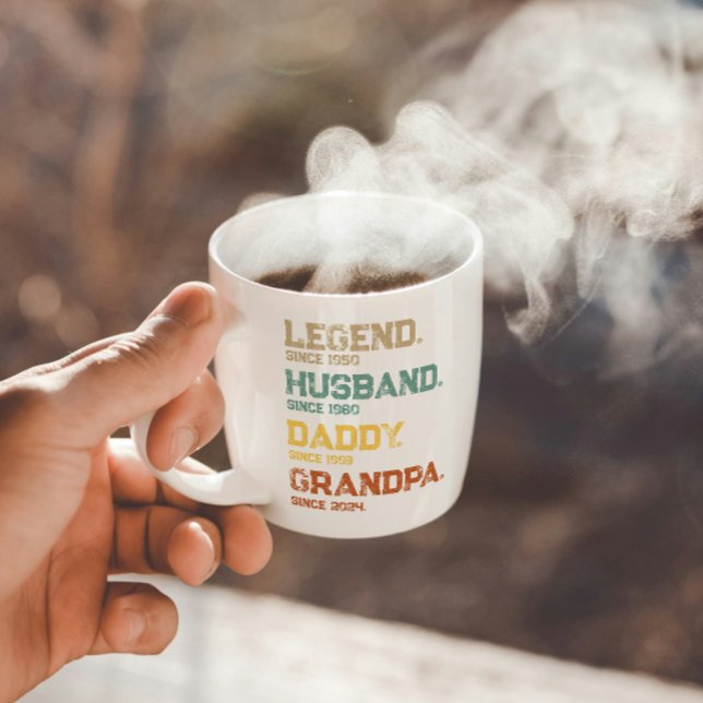 Funny Legend Make pappa Grandpa Anpassningsbar Gif Kaffemugg (Legend Husband Daddy Grandpa for him love family grandfather funny fathers day holiday christmas )