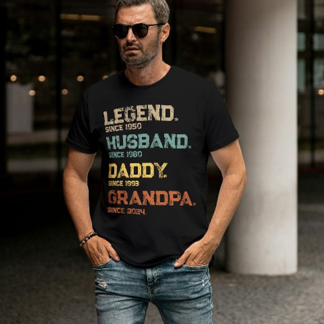 Funny Legend Make pappa Grandpa Anpassningsbar Gif T Shirt (Legend Husband Daddy Grandpa for him best dad ever grandfather happy father's day gift ideas)