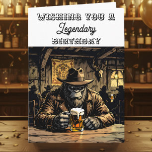 Funny Legendary Bigfoot Birthday Kort