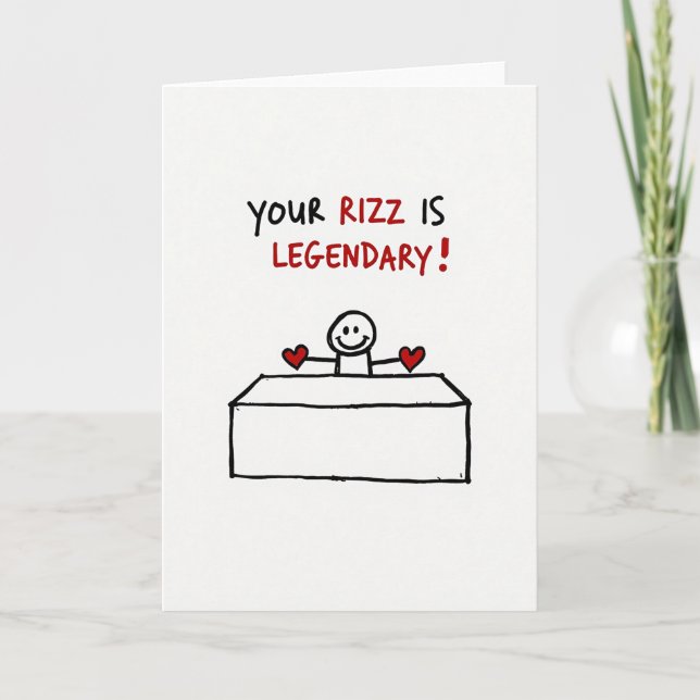 Funny Legendary Rizz Card Kort (Framsida)