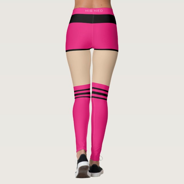 Funny Leggings med Faux Rosa Kort och Socks (Baksida)
