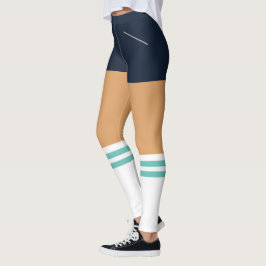 Funny Leggings med Faux Socks och Kort
