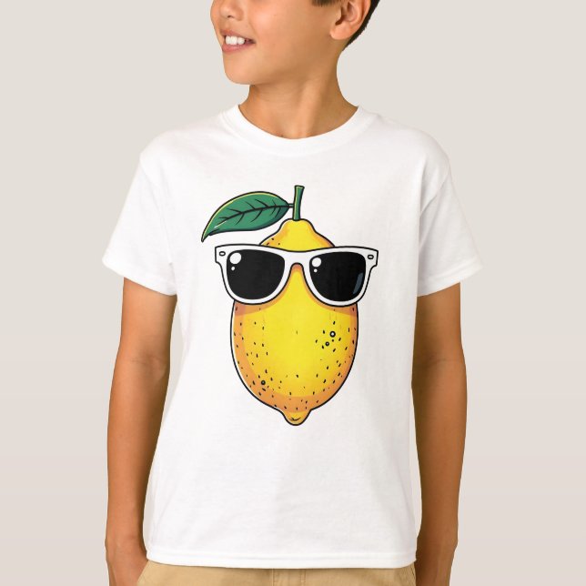 Funny Lemon Sunglasses T Shirt (Framsida)