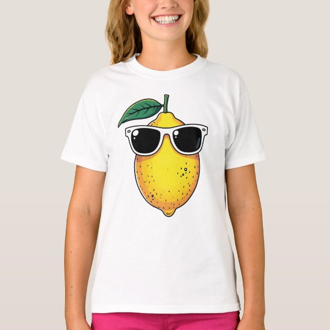 Funny Lemon Sunglasses T Shirt (Framsida)