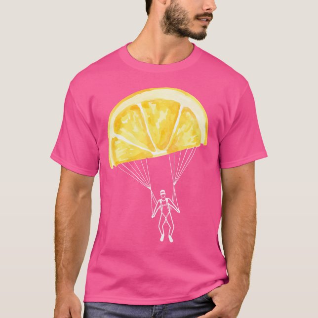 Funny Lemons Sol Skydiving Fallskärm T Shirt (Framsida)