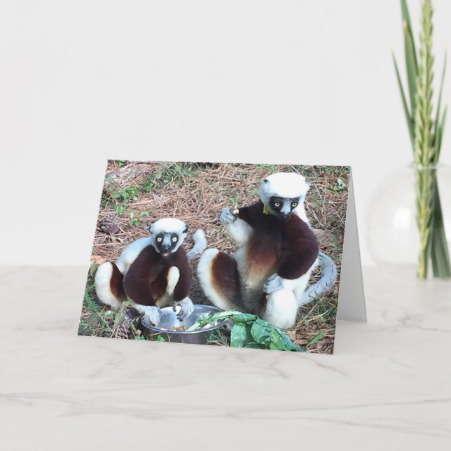 Funny Lemur Birthday Kort (Framsida)