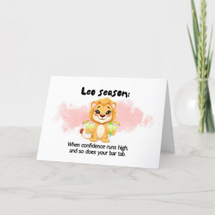 Funny Leo Season Zodiac Birthday Card Tack Kort