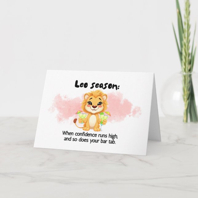 Funny Leo Season Zodiac Birthday Card Tack Kort (Framsida)