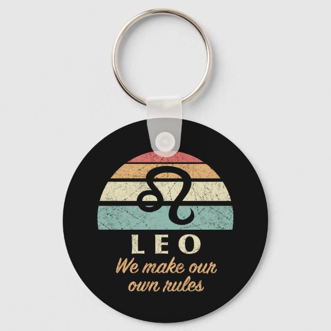 Funny Leo Zodiac Regler Nyckelring (Framsida)