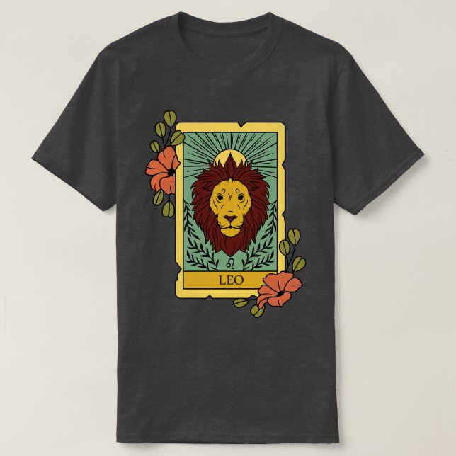 Funny Leo Zodiac Sign Leo Tarot d T Shirt (Design framsida)