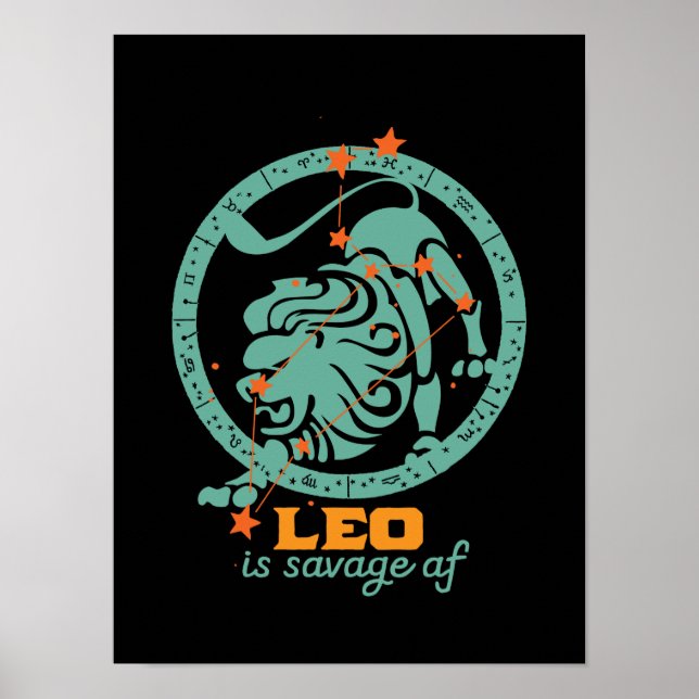 Funny Leo Zodiac Stjärntecken Astrology Birthday Poster (Framsidan)
