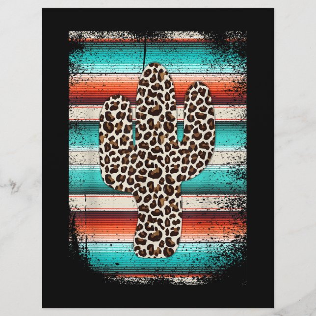 Funny Leopard Cactus Serape Cactus print Turcos Brevhuvud (Framsida)