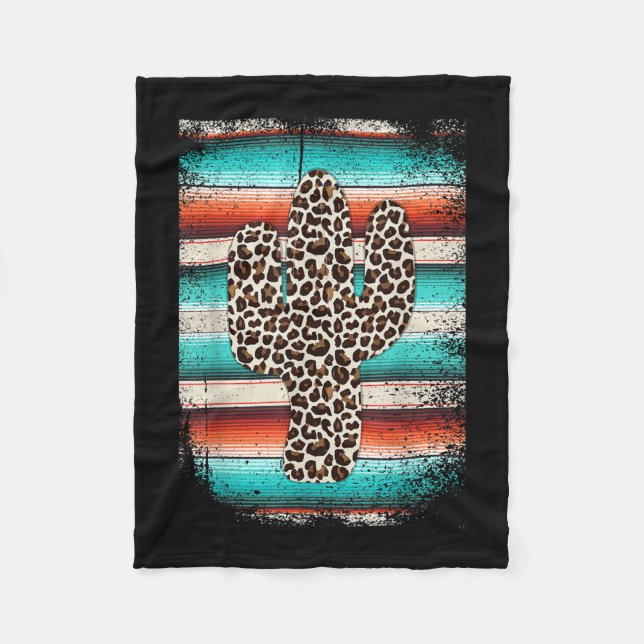 Funny Leopard Cactus Serape Cactus print Turcos Fleecefilt (Framsidan)