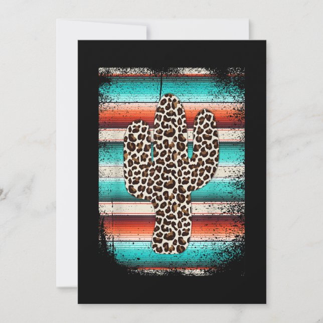 Funny Leopard Cactus Serape Cactus print Turcos Inbjudningar (Framsida)