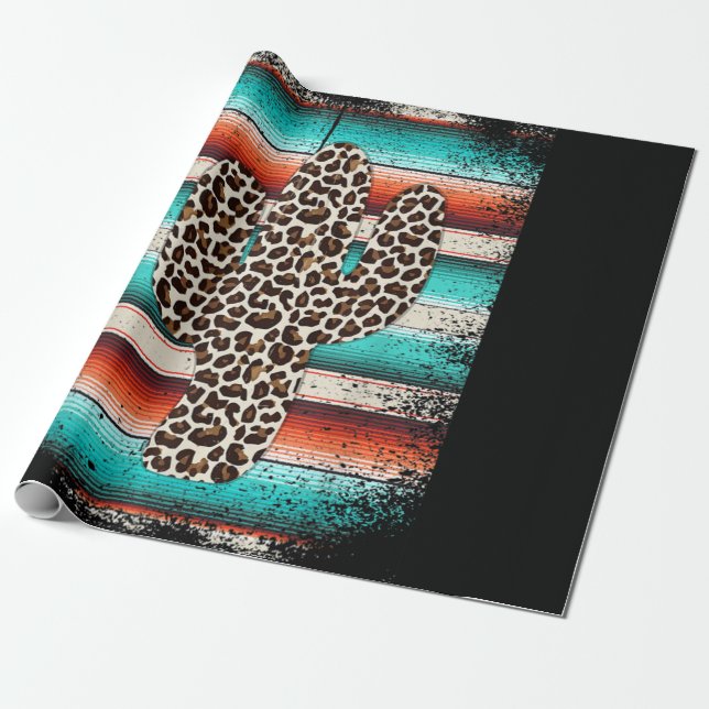 Funny Leopard Cactus Serape Cactus print Turcos Presentpapper (Utrullad)
