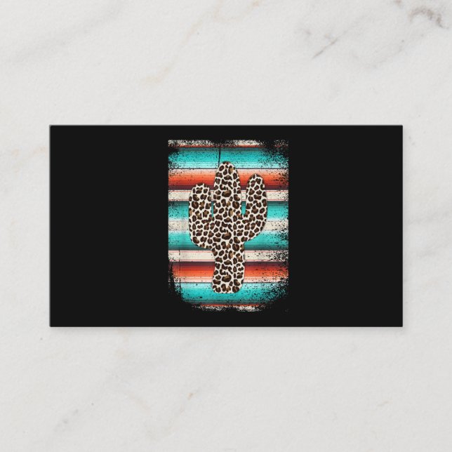 Funny Leopard Cactus Serape Cactus print Turcos Visitkort (Framsida)