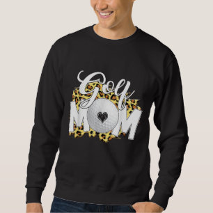 Funny Leopard Golf Mamma Sport Kärlek Mors dag Lång Ärmad Tröja