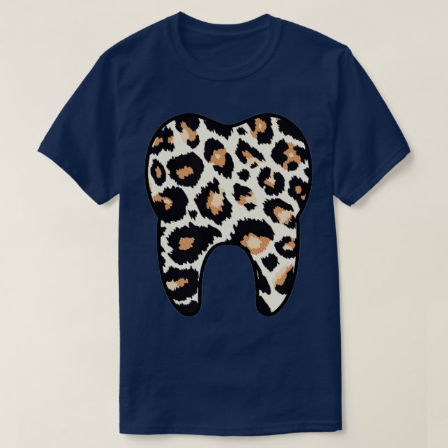 Funny Leopard Leo Dental Hygienist, assistent De T Shirt (Design framsida)